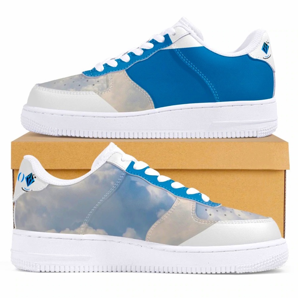 TO&O Cloudy Low-Top Leather Sports Sneakers